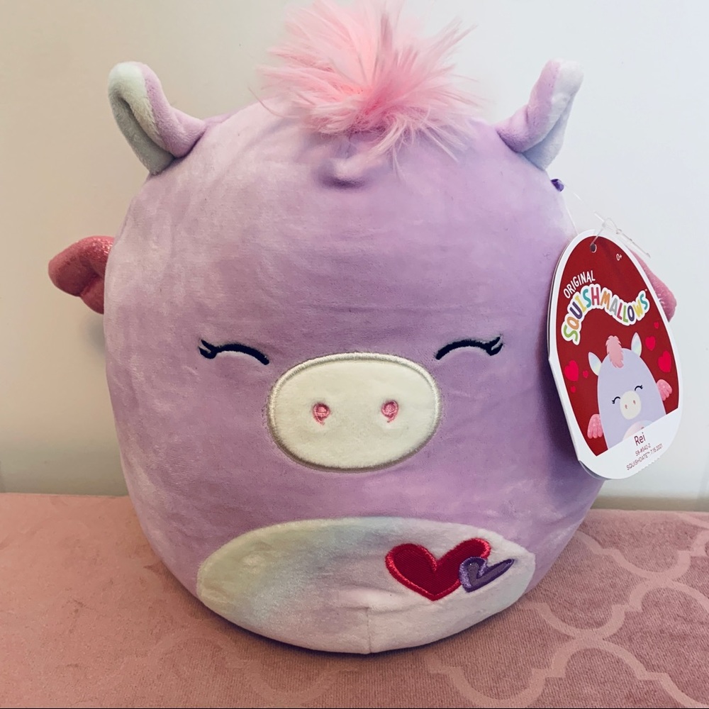 Squishmallow Rei Pegasus, Valentine ♥️, Purple Rainbow 🌈 , 8” New